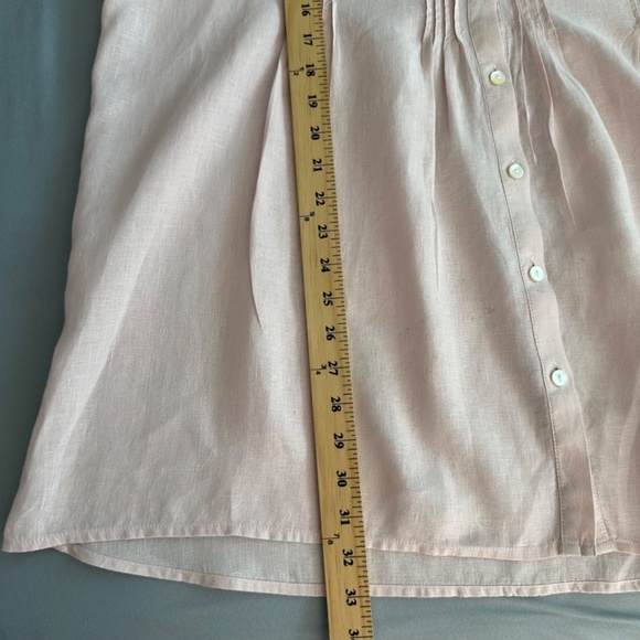 J Jill Love Linen Pintucked  Linen Tunic Top Coastal Minimalist Lagenlook Beach - Picture 9 of 13